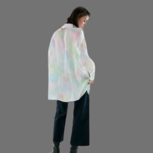 Zara tie dye silk button down shirt - Picture 4 of 7